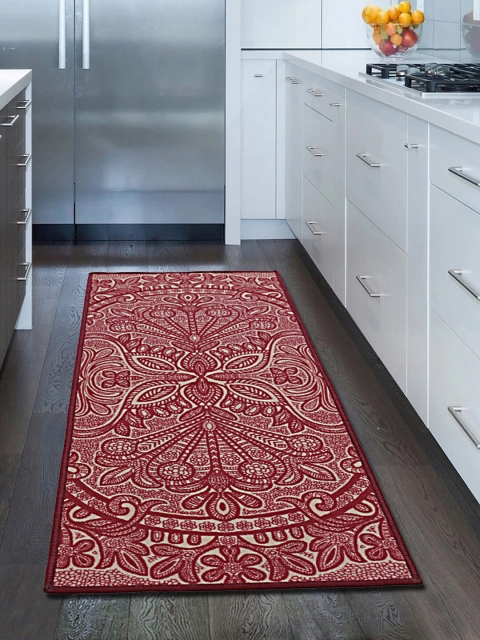 

RUGSMITH Red Floral Anti-skid Runner