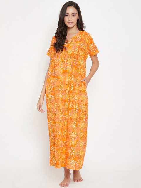 

The Kaftan Company Yellow Printed Nightdress