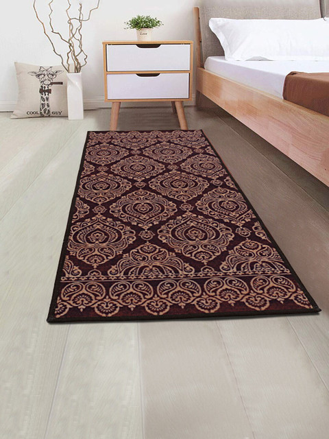 

RUGSMITH BRown & Beige Printed Premium Qualty Anti-Skid Floor Runner