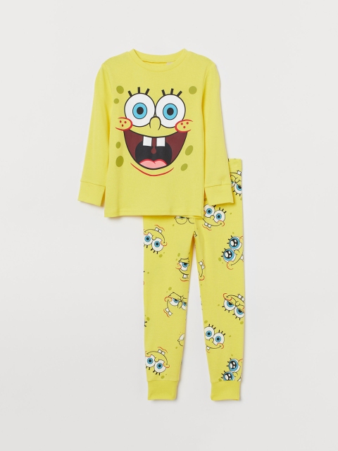 

H&M Boys Yellow Printed Pyajamas