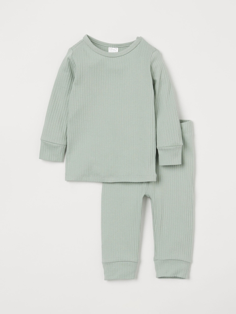 H&M Kids Mint Green Ribbed Cotton Set