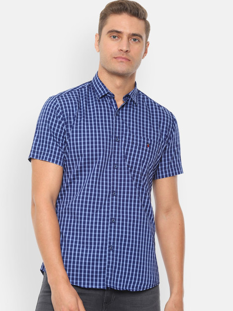 

Louis Philippe Sport Men Blue Slim Fit Checked Casual Shirt