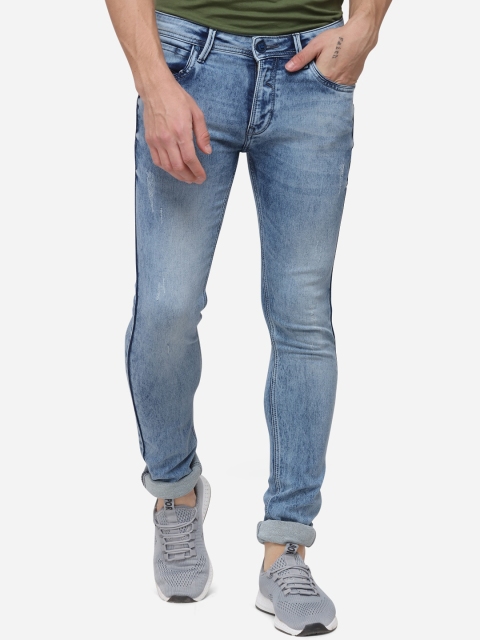 

Greenfibre Men Blue Slim Fit Mid-Rise Low Distress Jeans