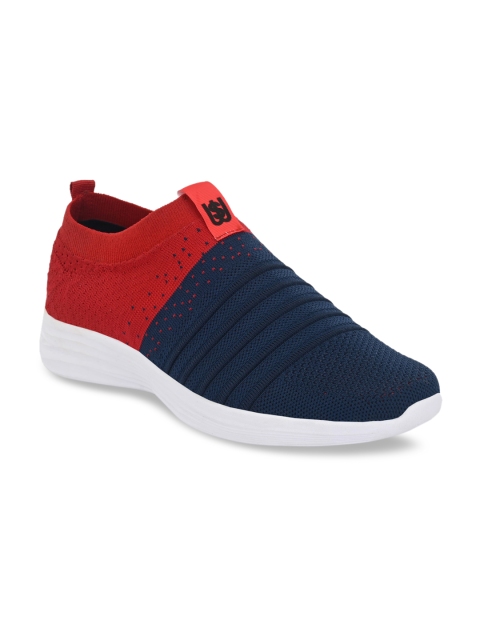 

Walkstyle By El Paso Men Red & Navy Blue Mesh Running Shoes