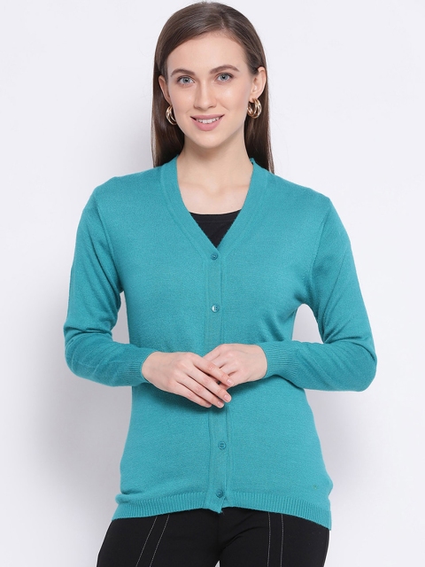 

Monte Carlo Women Blue Solid Cardigan Sweater