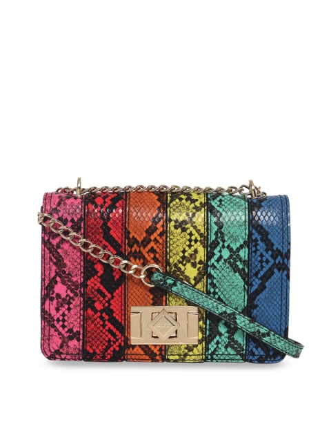 

ALDO Women Multicoloured Printed Foldover Clutch, Multi