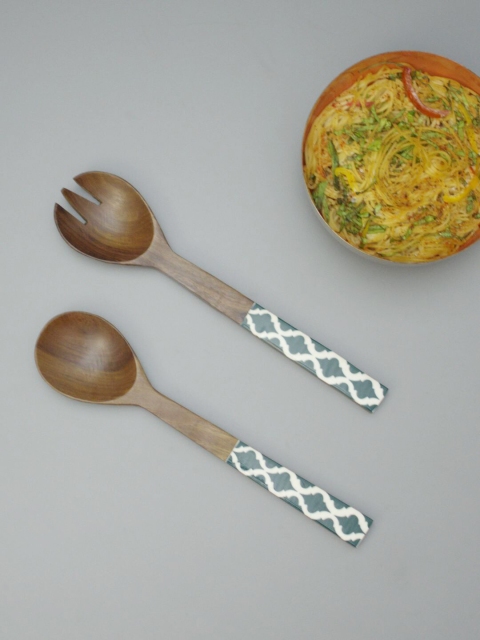 

nestroots Set of 2 Wooden Salad Spoon, Brown