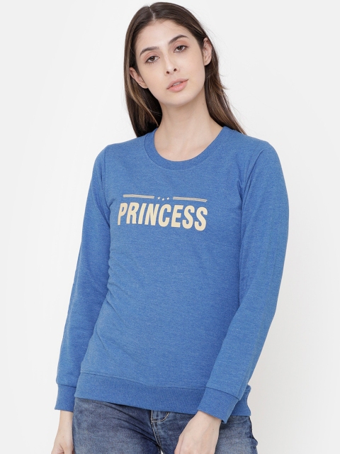 

ELEGANCE Women Blue Printed Sweatshirt