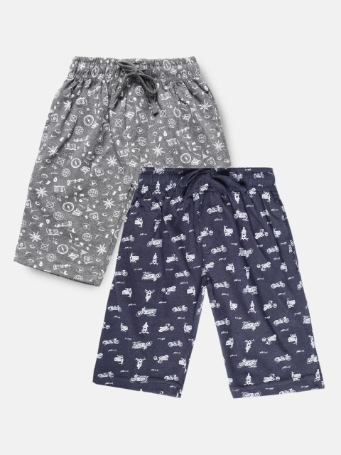 

Urban Dog Boys Pack of 2 Printed Regular Fit Regular Shorts, Grey