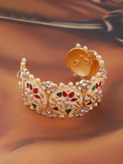 

Studio Voylla Gold-Plated Enamelled Cuff Bracelet