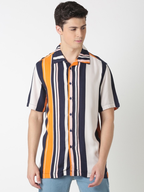 

Blue Saint Men Multicoloured Slim Fit Striped Casual Shirt, Multi