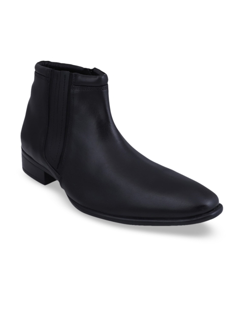 

pelle albero Men Black Solid Leather Formal Boots