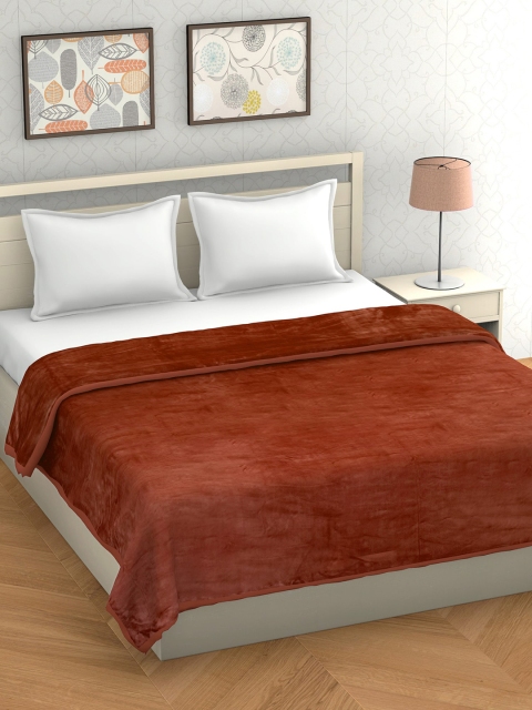 

BOMBAY DYEING Orange Solid Mild Winter 210 GSM Double Bed Blanket