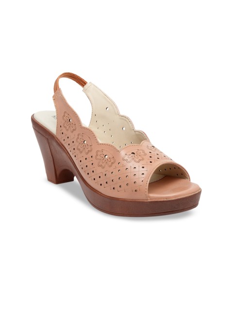 

Butterflies Women Peach-Coloured Solid Peep Toes