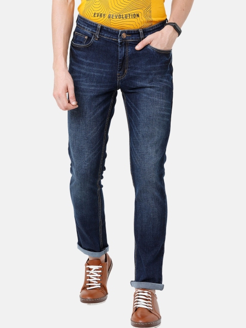 

CINOCCI Men Blue Slim Fit Mid-Rise Clean Look Jeans