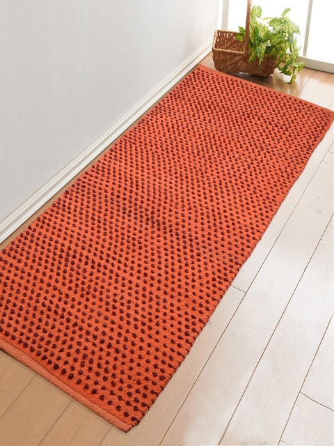 

Saral Home Orange Solid Cotton Floor Runner
