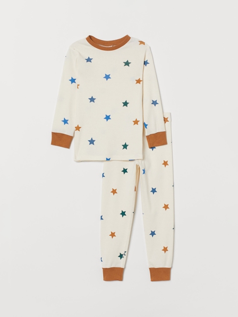 

H&M Boys Off White & Blue Printed Jersey Night Suit
