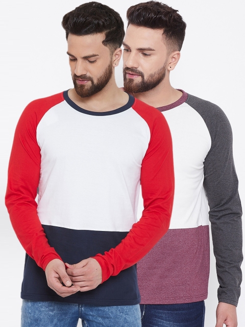 

The Dry State Women Pack Of 2 Multicoloured Colourblocked Round Neck T-shirt, Multi