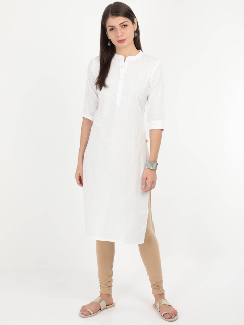 

Alena Women White Printed Straight Kurta