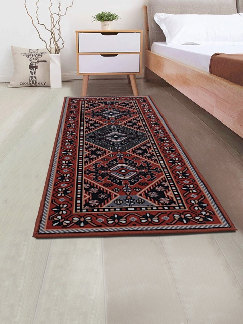 

RUGSMITH Red & Black Printed Premium Qualty Anti-Skid Floor Runner