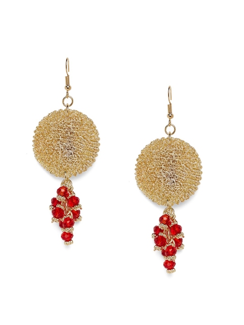 

ZeroKaata Gold-Plated Handmade Circular Drop Earrings