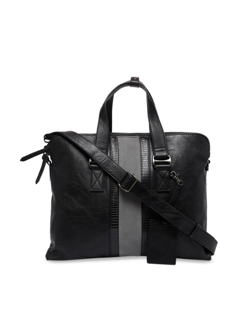

Call It Spring Men Black Textured Messenger Bag