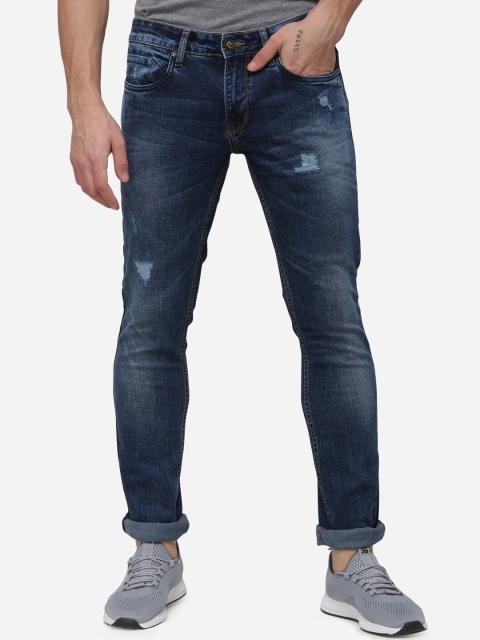 

Greenfibre Men Blue Slim Fit Mid-Rise Mildly Distressed Jeans