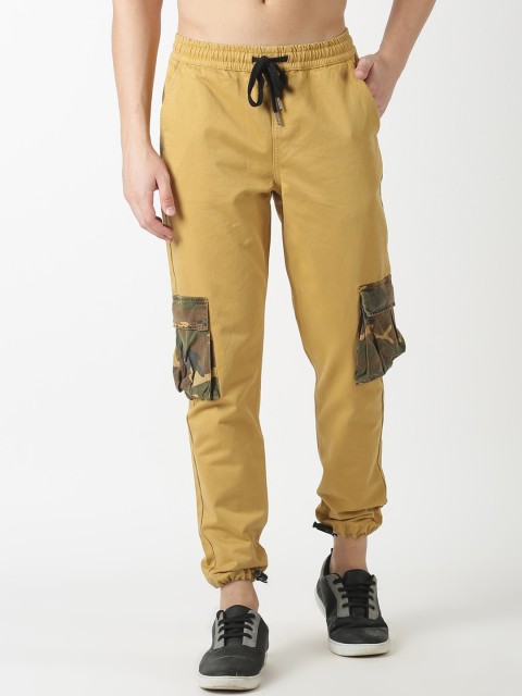 

Blue Saint Men Khaki & Green Slim Fit Solid Joggers