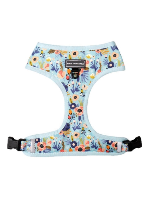 

Heads Up For Tails Blue Printed Reversible Large Mesh Dog Harness