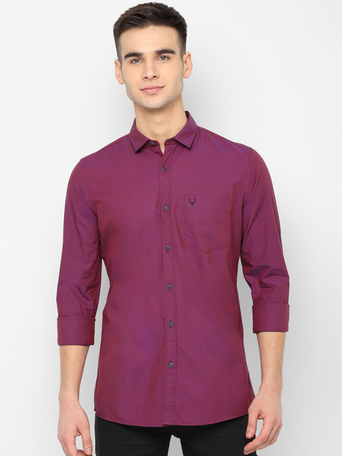 

Solly Jeans Co. Men Purple Regular Fit Solid Casual Shirt
