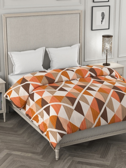 

Portico New York Orange & Brown Geometric Heavy Winter 120 GSM Double Bed Comforter