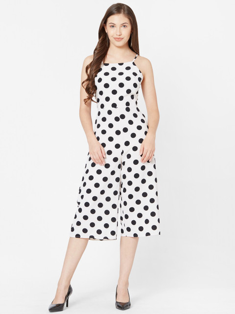 

bebe Women White & Black Printed Culotte Jumpsuit