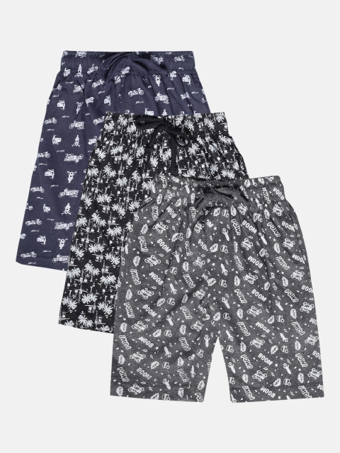 

Urban Dog Boys Pack Of 3 Printed Regular Fit Regular Shorts, Multi