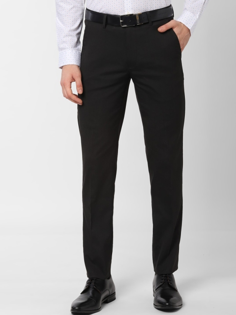 

Peter England Men Black Slim Fit Solid Formal Trousers