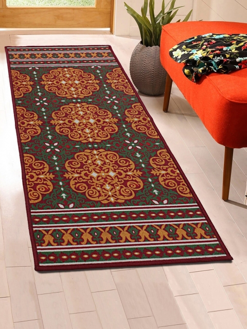 

RUGSMITH Red & Green Printed Premium Qualty Anti-Skid Floor Runner