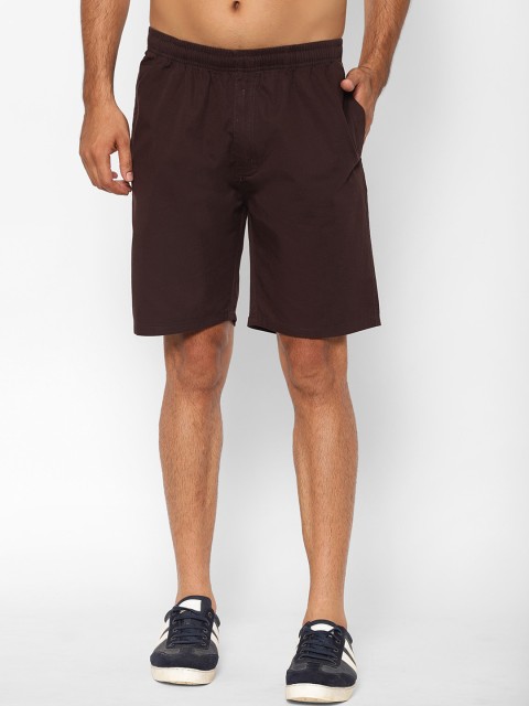 

SAPPER Men Brown Solid Regular Shorts
