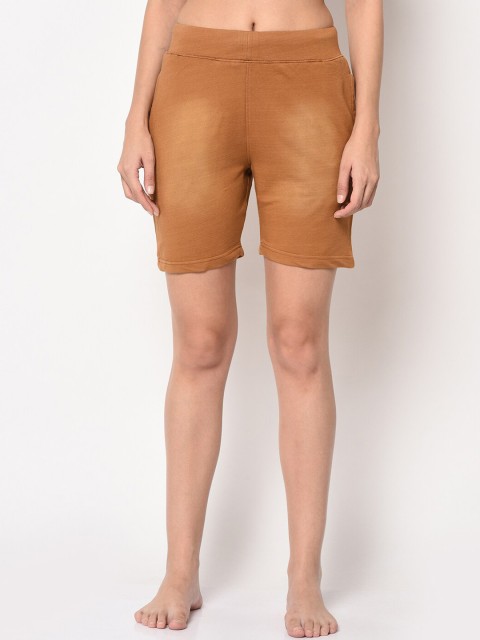 

ELEGANCE Women Rust Brown Solid Lounge Shorts
