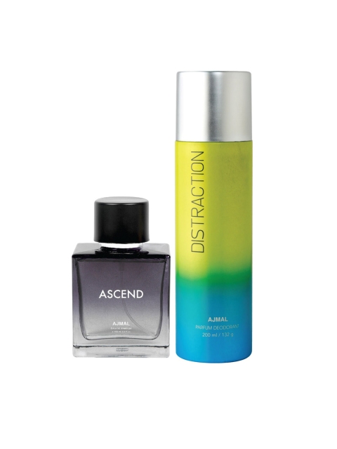 

Ajmal Unisex Pack of 2 Ascend EDP & Distraction Deodorant 300 ml, Multi