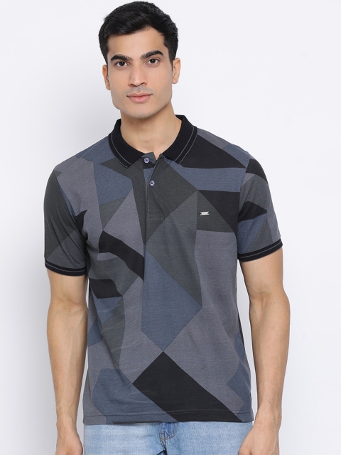 

Monte Carlo Men Grey Printed Polo Collar T-shirt
