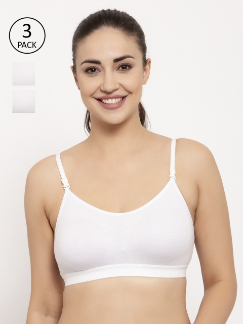 

GRACIT White Solid Non-Wired Non Padded Sports Bra PW17-02-02-02