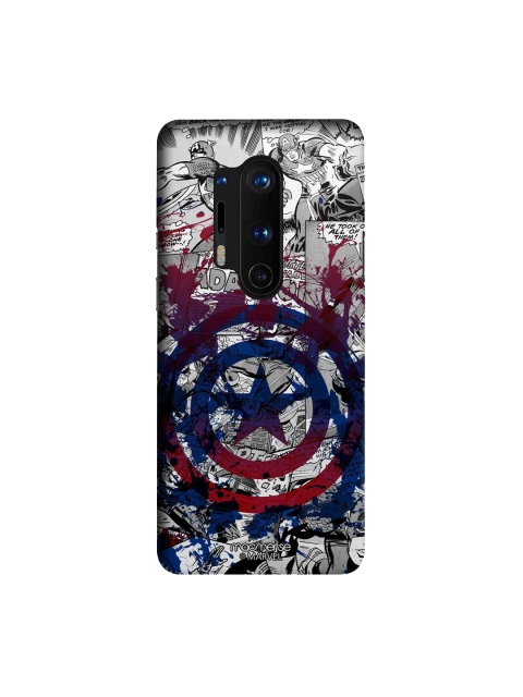 macmerise Grey & Blue Marvel Comics Splash Out Shield OnePlus 8 Pro Back Case