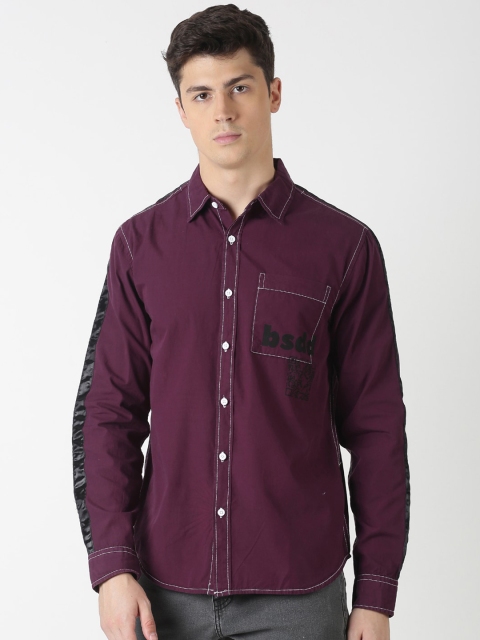 

Blue Saint Men Purple Slim Fit Solid Casual Shirt
