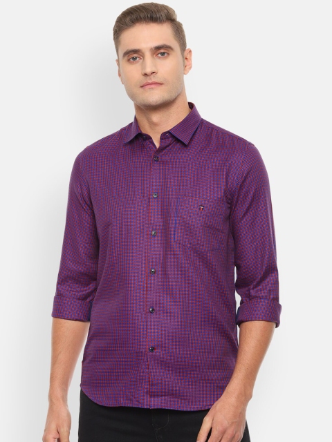 

Louis Philippe Sport Men Red & Purple Slim Fit Checked Casual Shirt