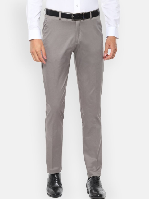 

Louis Philippe Men Grey Slim Fit Solid Formal Trousers