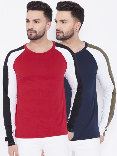 

The Dry State Women Multicoloured Pack of 2 Colourblocked Round Neck T-shirt, Multi
