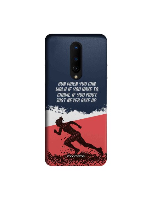 

macmerise Black & White Running Motivation OnePlus 8 Back Case, Blue