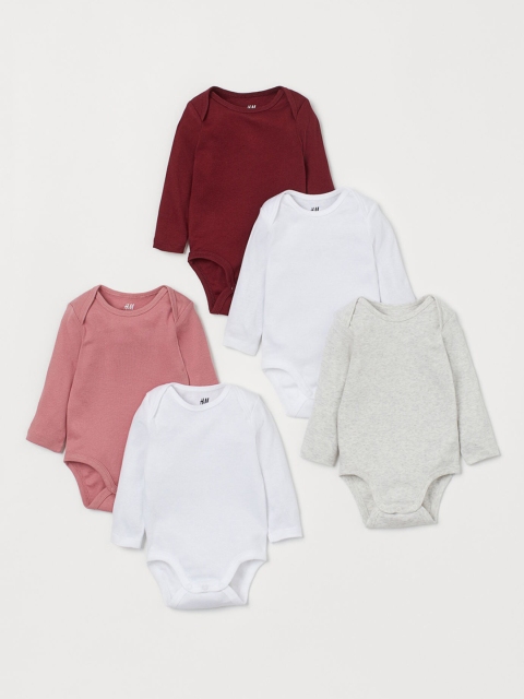 

H&M Kids 5-Pack Bodysuits, White