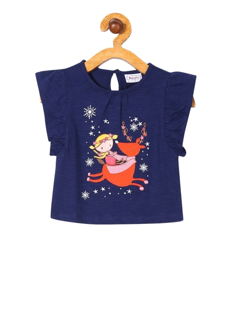 

Donuts Girls Blue Appliqued Top