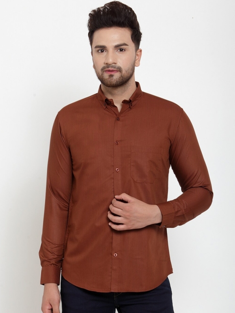 

JAINISH Men Brown Classic Regular Fit Solid Casual Shirt