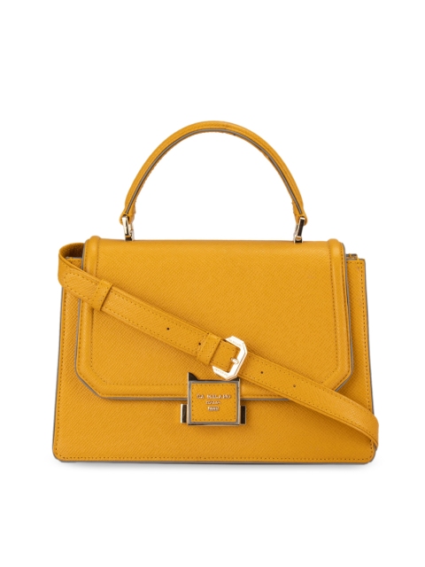 

Da Milano Mustard Yellow Solid Leather Satchel